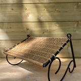 Wicker and metal shelf, 50s