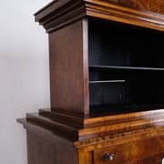 Secretary - Hand polished birch & intarsia - 2 drawers - 1840s