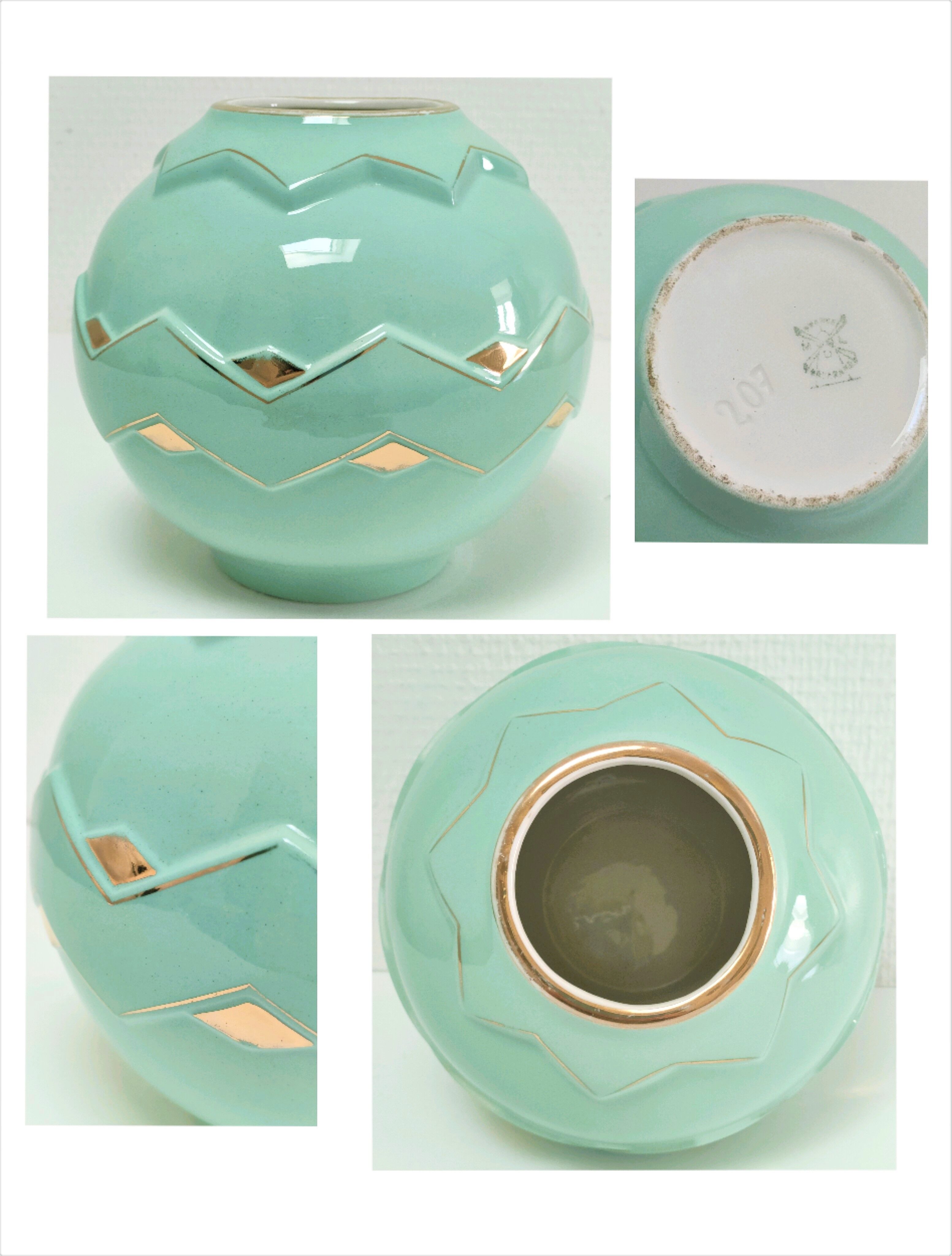 Vase boule art déco céramique émaillée moulin des loups