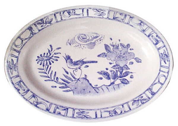 Plat ovale n°6 collection oiseau bleu