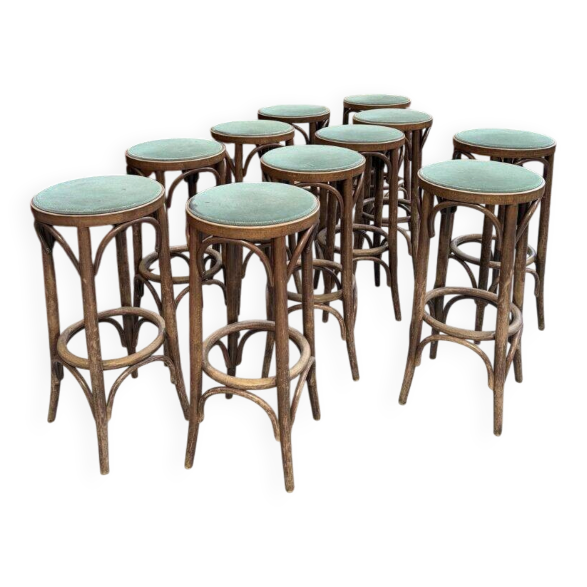 Set of 11 bar stools from the 1960s.
