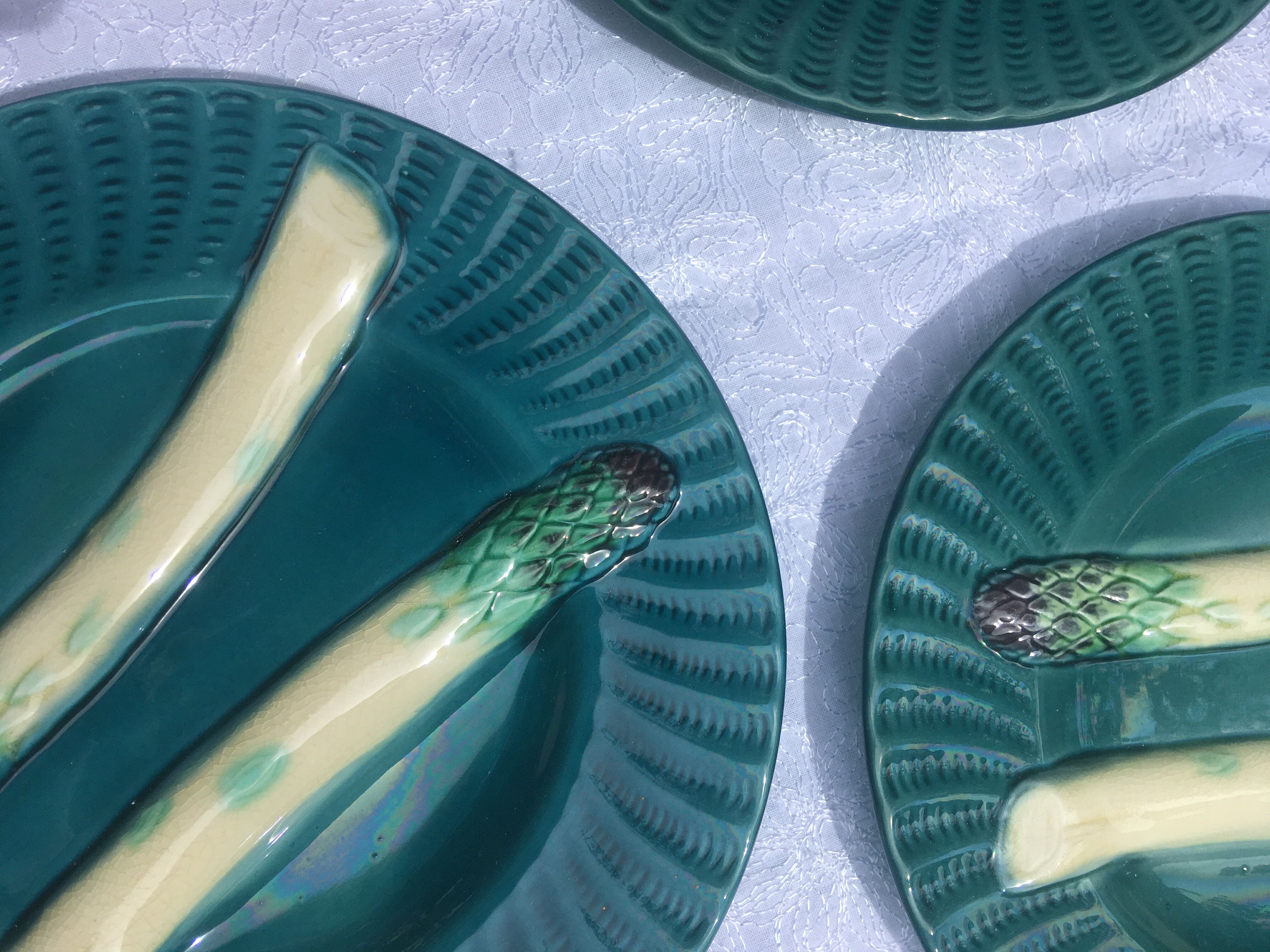 6 asparagus plates in dabbling