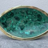 Ashtray or empty pocket in malachite and bronze