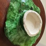 Vintage ceramic leaf-shaped vide poche, signed.