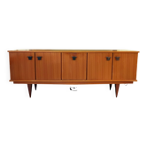 Enfilade en teck et cuir par Malora 1955