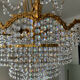 Waterfall chandelier in gilded bronze and crystal tassels