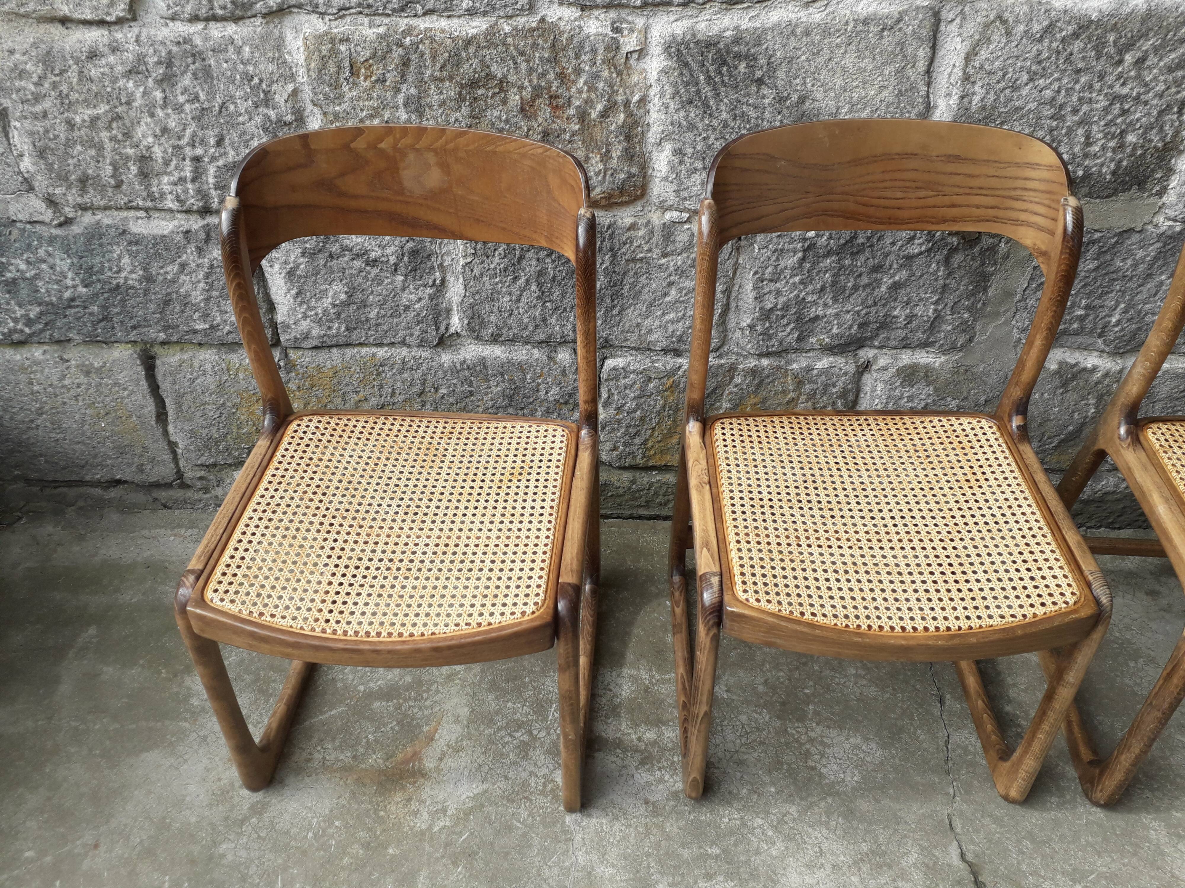 Baumann sled chairs, set of four