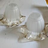 Duo of art deco tulip lampshade