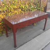 Grande console à tirroir  d extreme orient laquée rouge