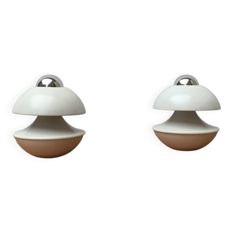 Lampes de table ou applique champignon de l'ère spatiale allemande du milieu du siècle par Klaus Hempel pour Kaiser Leuchten, années 1970, lot de 2