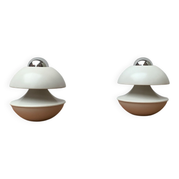 Lampes de table ou applique champignon de l'ère spatiale allemande du milieu du siècle par Klaus Hempel pour Kaiser Leuchten, années 1970, lot de 2