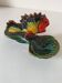 Vintage 1960s-1970s fish barbotine pocket vases