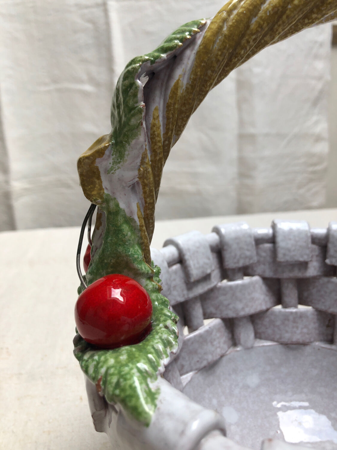 Cherry earthenware basket