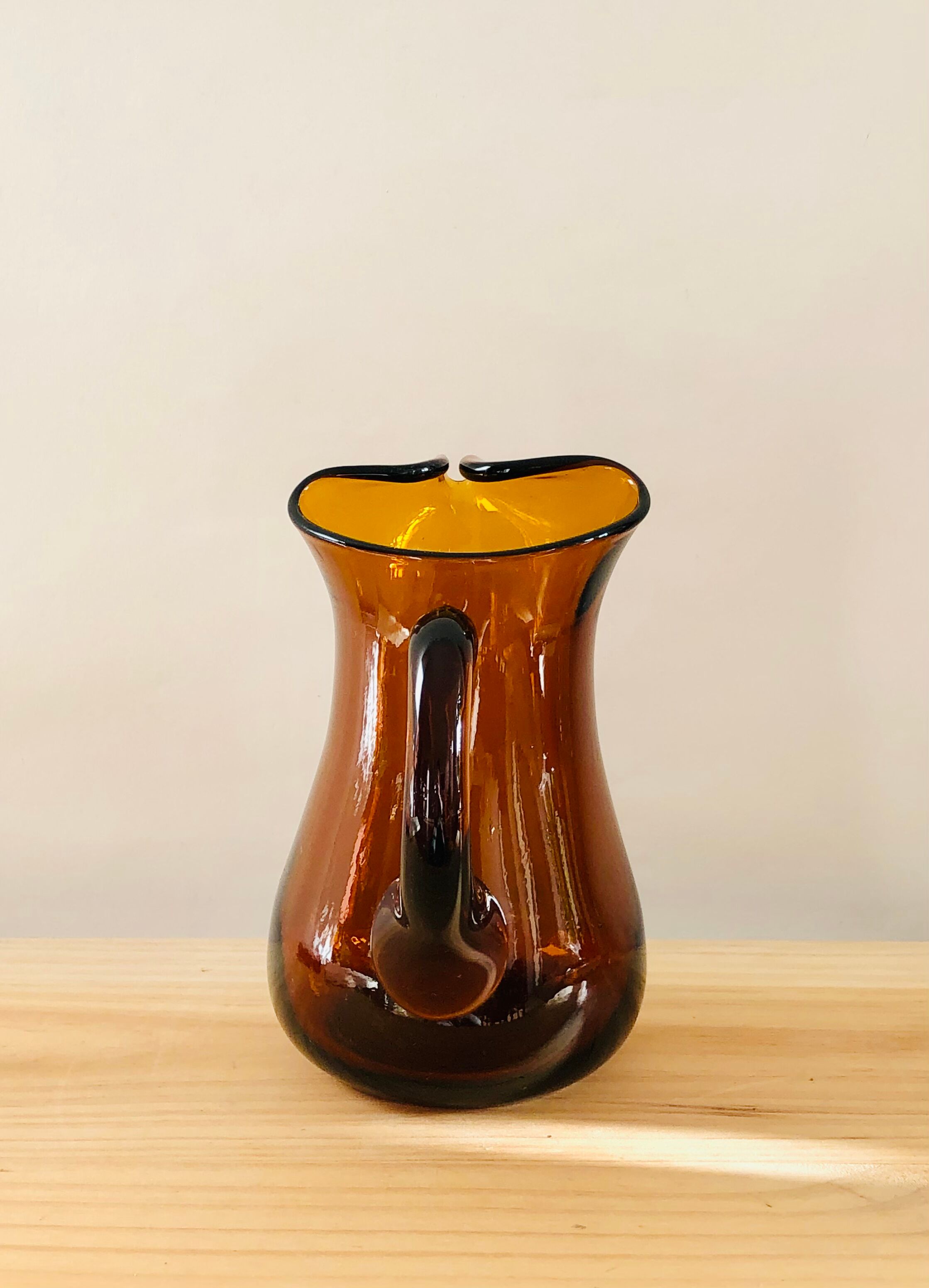 Vintage amber blown glass decanter