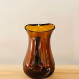 Vintage amber blown glass decanter