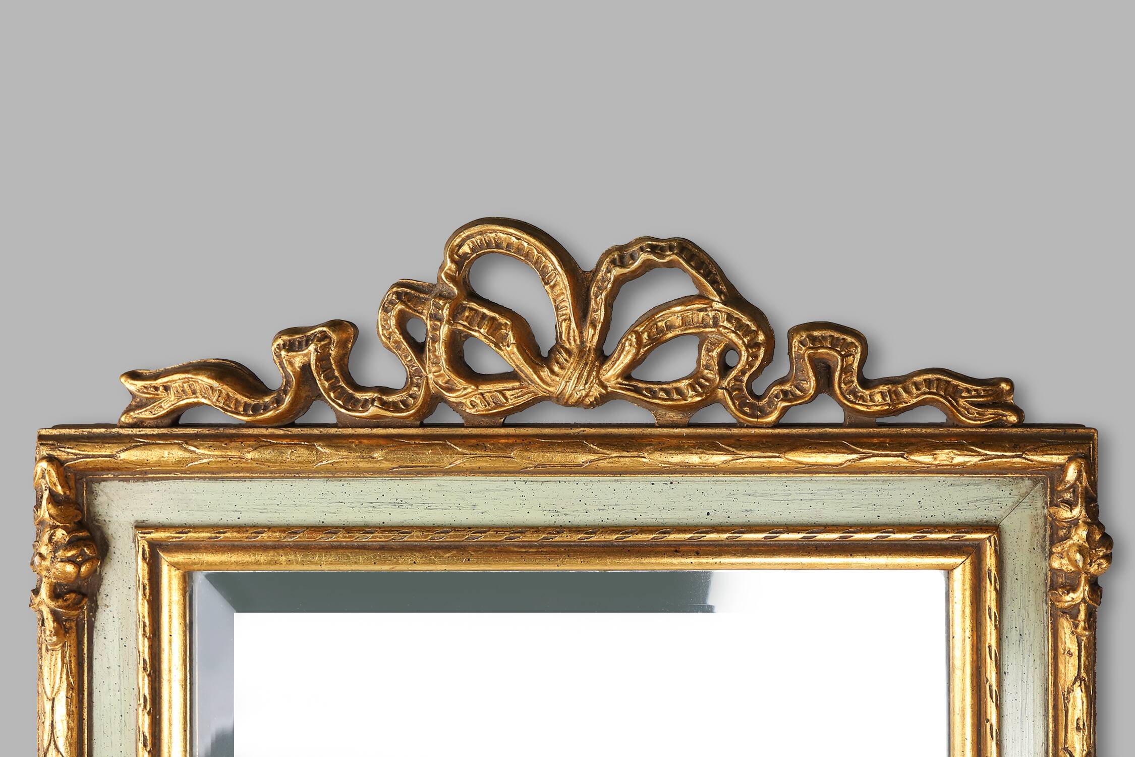 Classic baroque rococo mirror, romantically decorated 18th century style frame, France 1950s