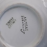 Limoges porcelain ashtray pattern orange flower diam 10.5 cm