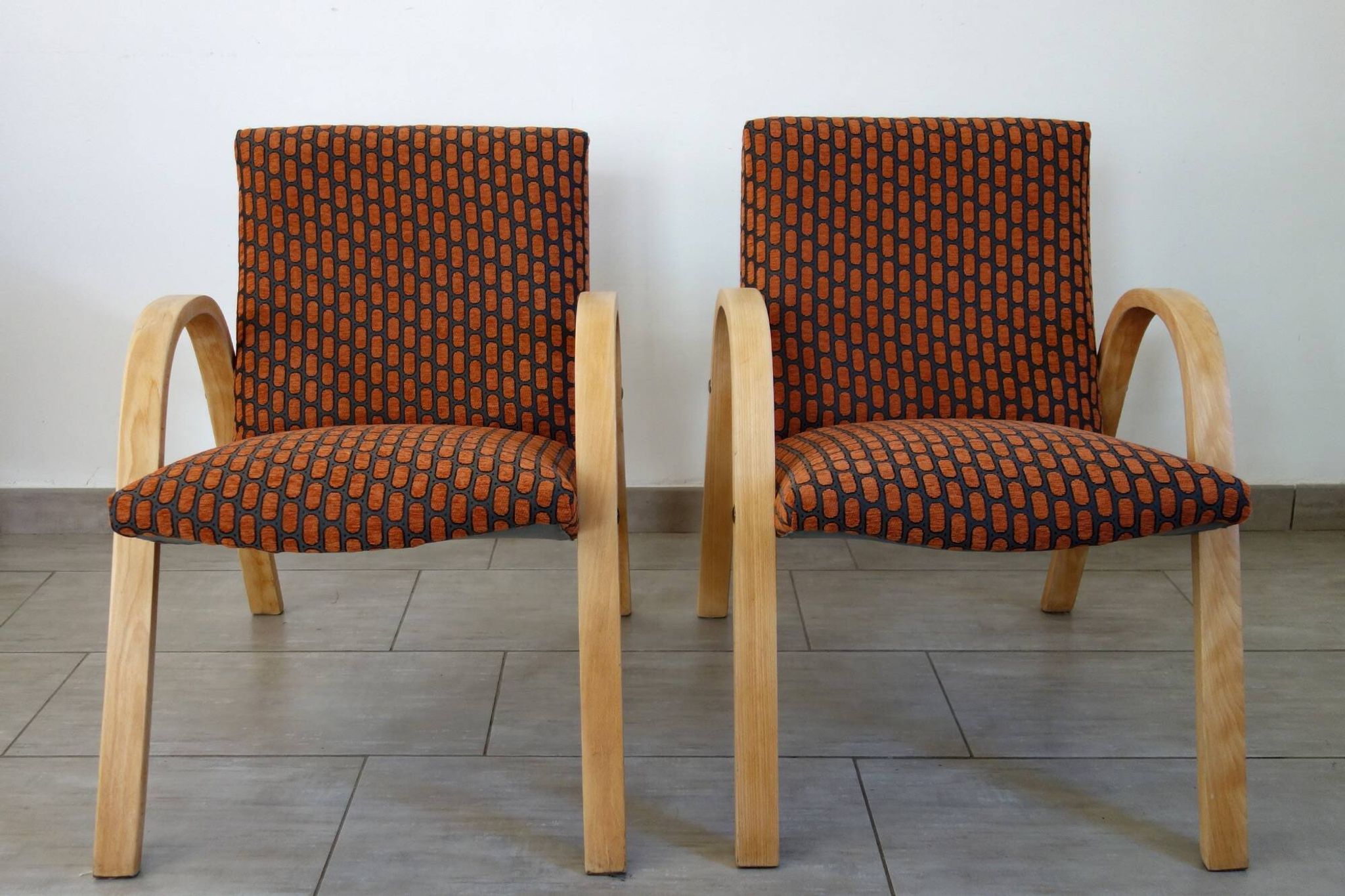 Paire de fauteuils Bow Wood par Steiner, années 50