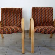 Paire de fauteuils Bow Wood par Steiner, années 50