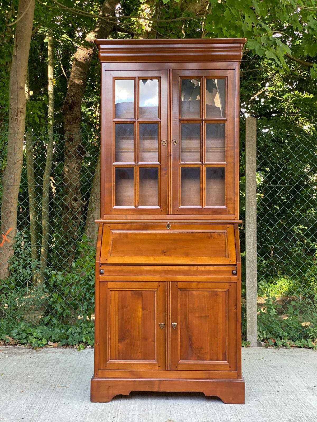 Louis Philippe donkey back secretary in solid wood, 20th century
