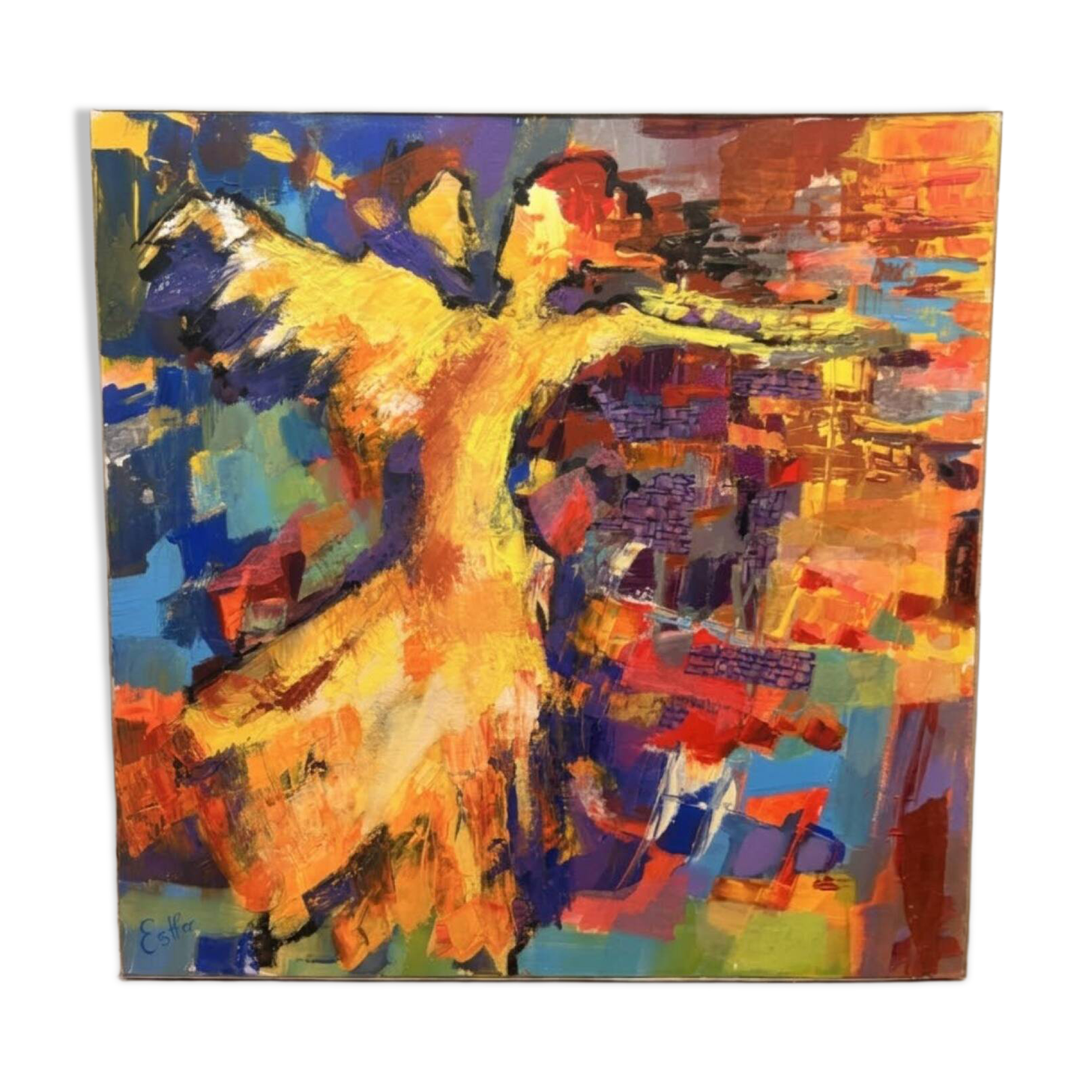Oil Painting Canvas Deloison Caen Abstract Modern Dancer Woman