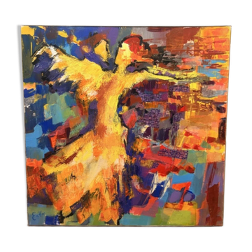 Oil Painting Canvas Deloison Caen Abstract Modern Dancer Woman