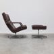 Early 'F141' lounge chair with ottoman by Geoffrey Harcourt for Artifort, 1972