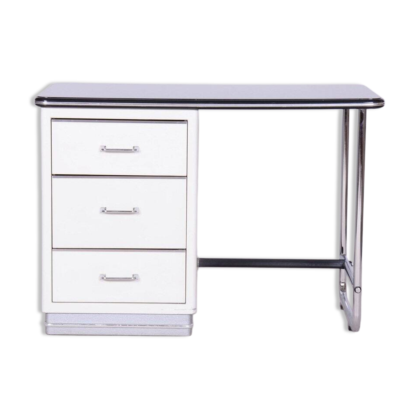 Bauhaus Writing Desk, Steel, Glass, Germany, 1940s