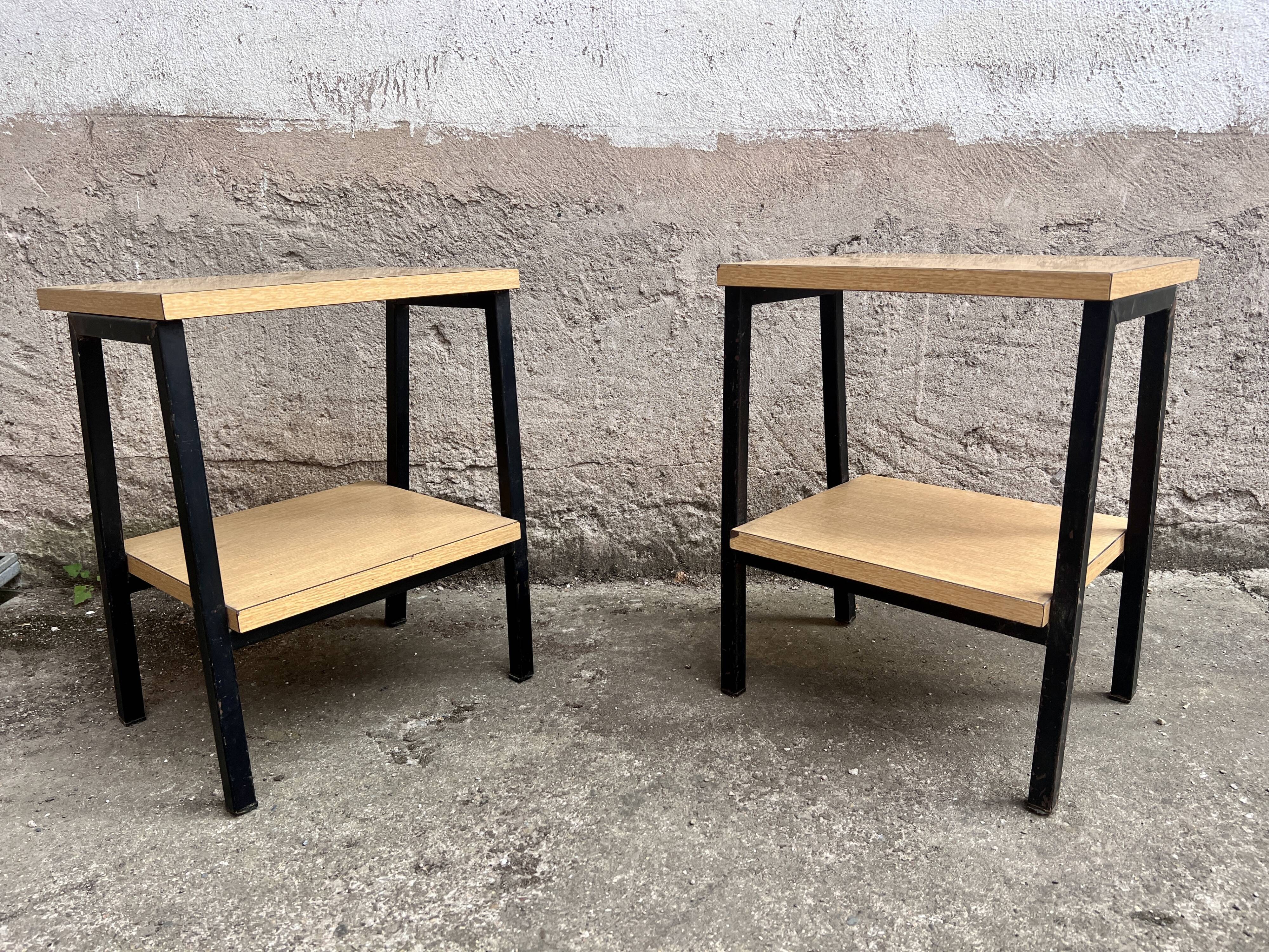 Pair bedside table bedside end of old vintage sofa 1950 legrand design