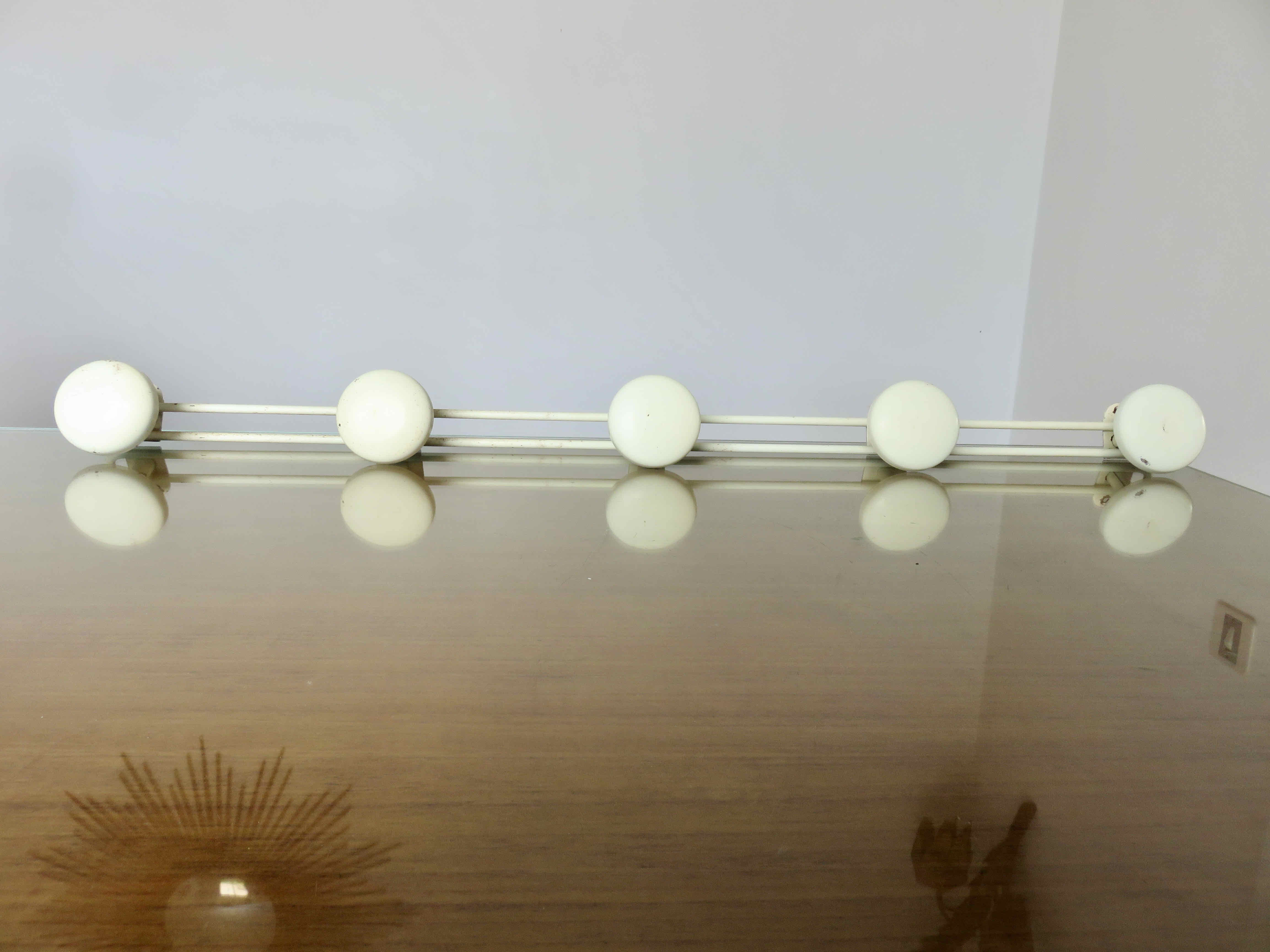 Wall-mounted coat rack in lacquered metal 40s 50s