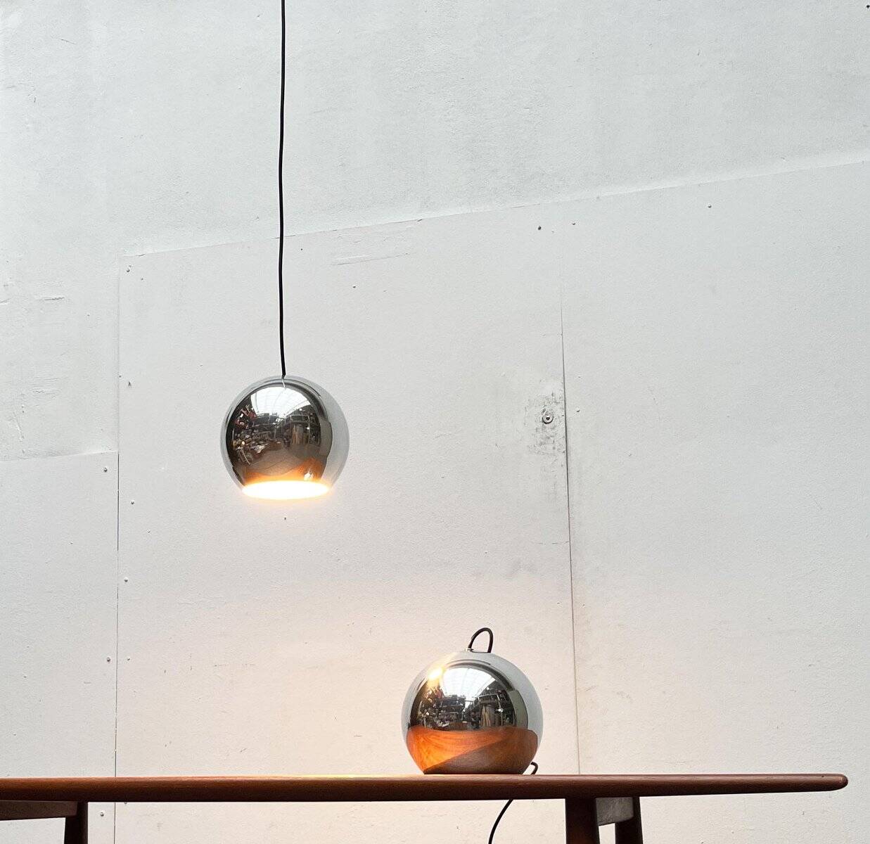 Mid-century modern space age pendant lamps, 1960s, set of 2.