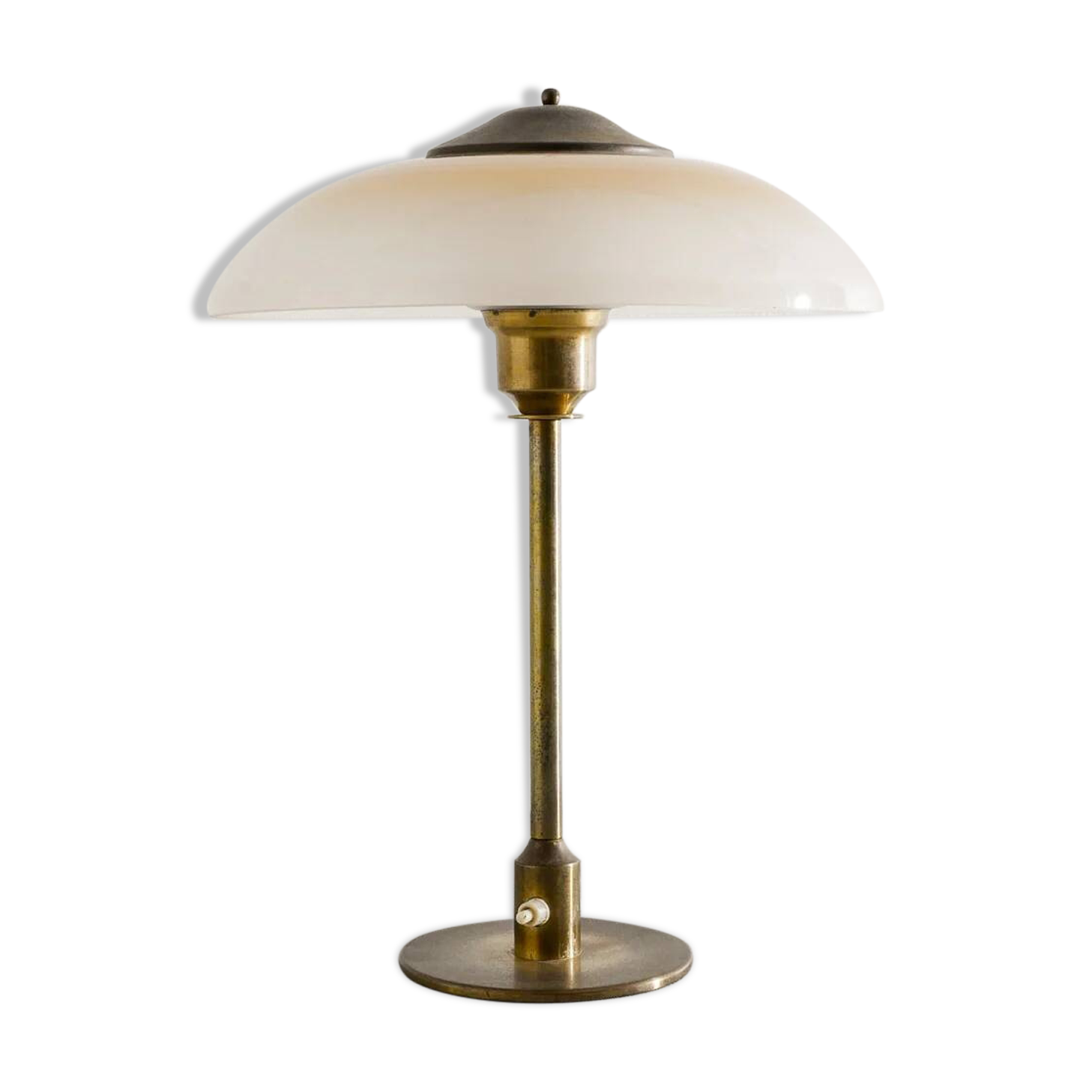 Danish Mid Century Brass Glass Desk Table Lamp Fog & Mørup, 1950s