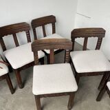 Set of 6 brutalist chairs from the 1940s