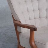 Guillerme et Chambron Mid-Century Oak Grand Repos Armchair