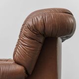 COPPIA DI POLTRONE VINTAGE IN PELLE MARRONE ANNI ’70 MODERNARIATO