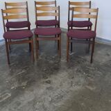 Set of six vintage teak dining chairs