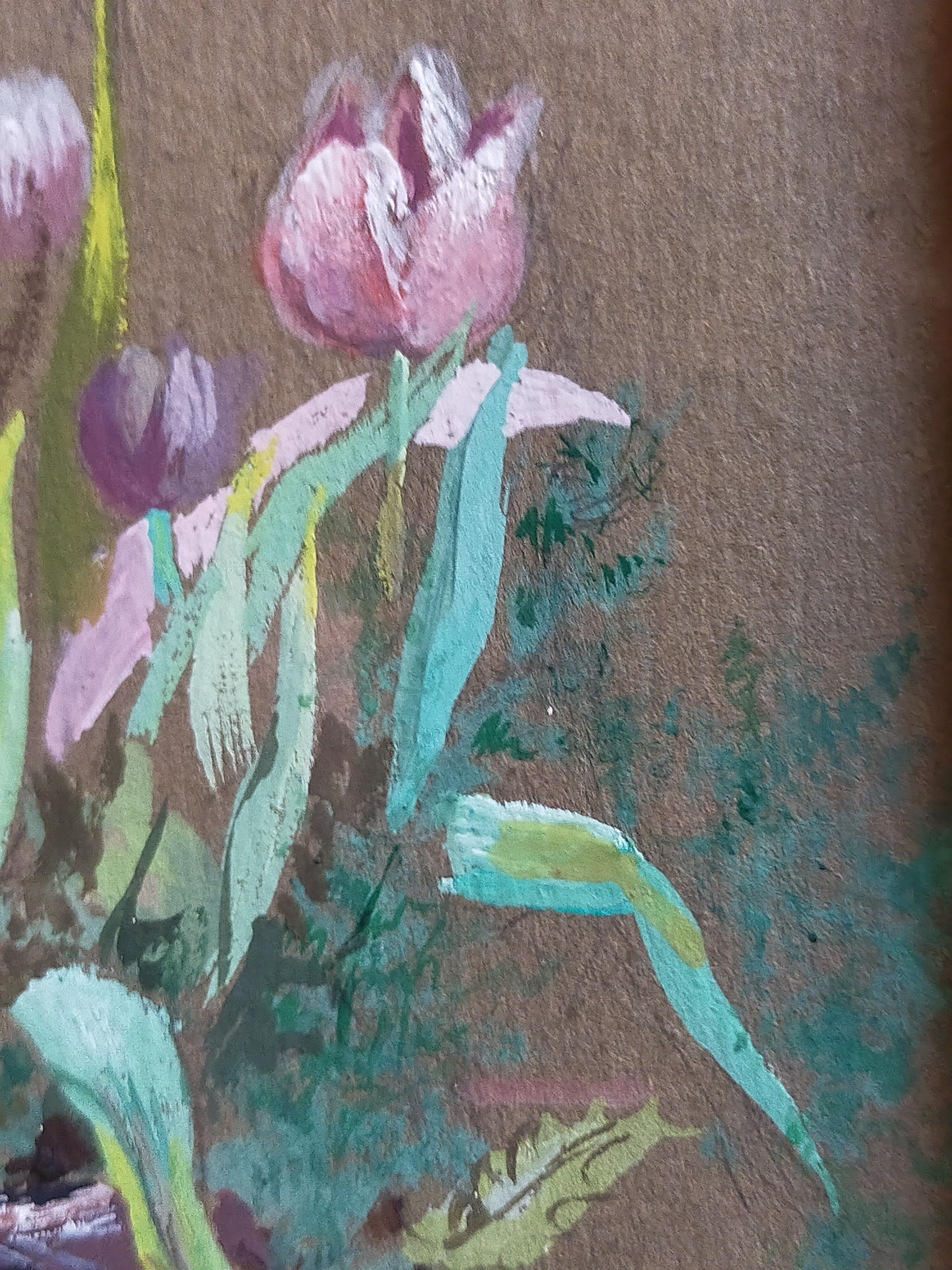 Tableau "la corbeille aux tulipes"