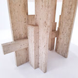 Mid-century modern travertine dining table
