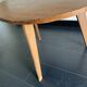 Vintage 1960s low tripod bean-shaped wooden side table - 48 x 66 cm