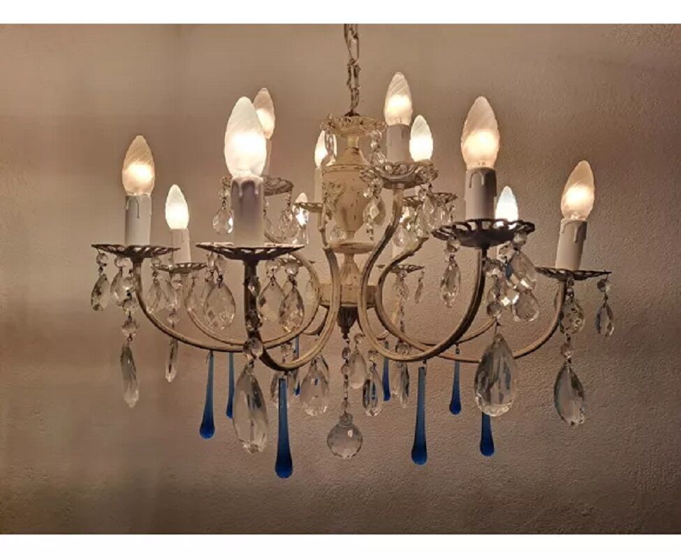 Italian  Two Tier Crystal Chandelier