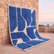 Authentic traditional white and blue Berber rug 2/3 m