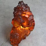 Vintage Italian Orange & Yellow Sculpture Lamps, 70s, set of 2