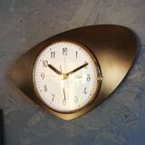 Vintage formica clock asymmetrical silent wall clock "black odo"