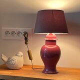 Ceramic and velvet lamp from the 80s and 90s