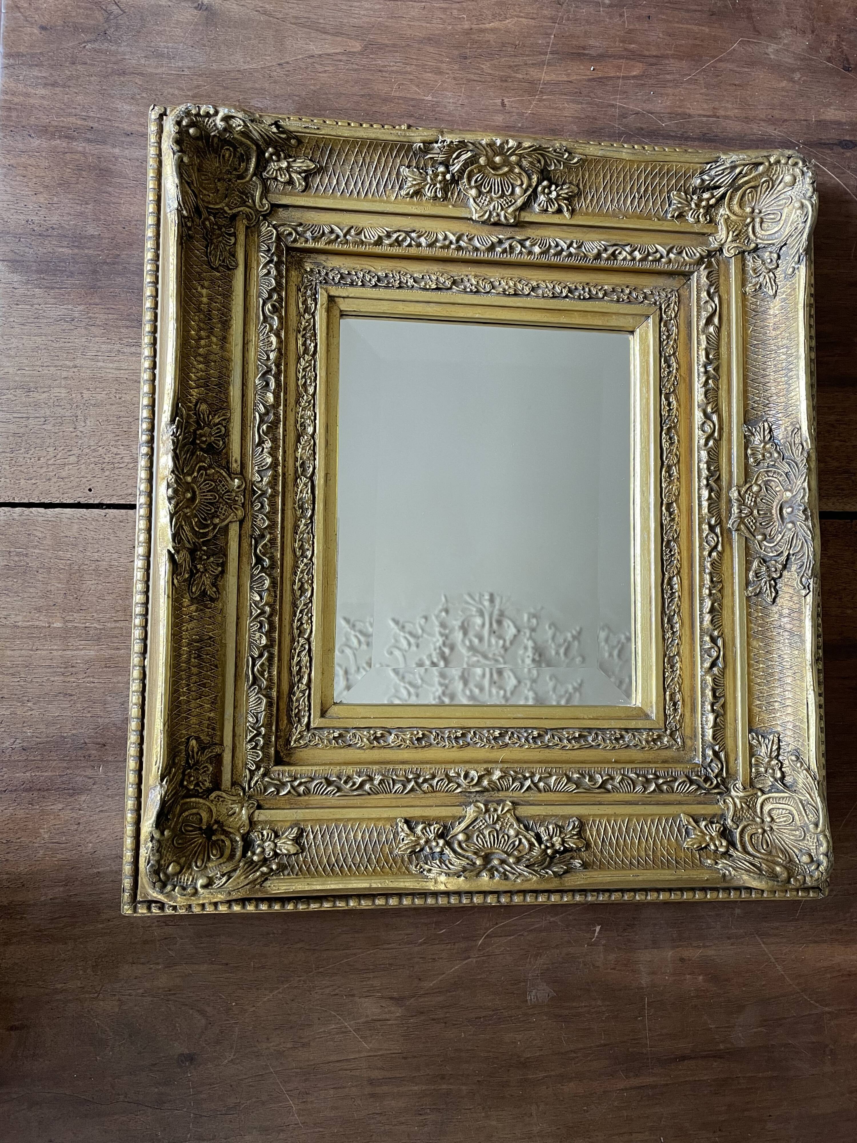 Gilded resin mirror Louis XV H47 X L42 style