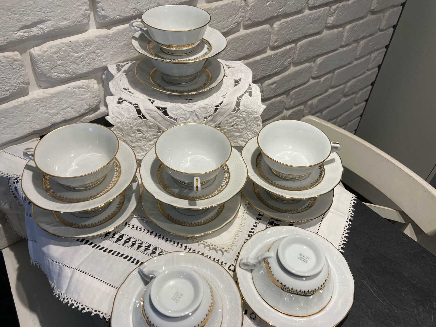 Tasses et sous tasses bernardaud limoges