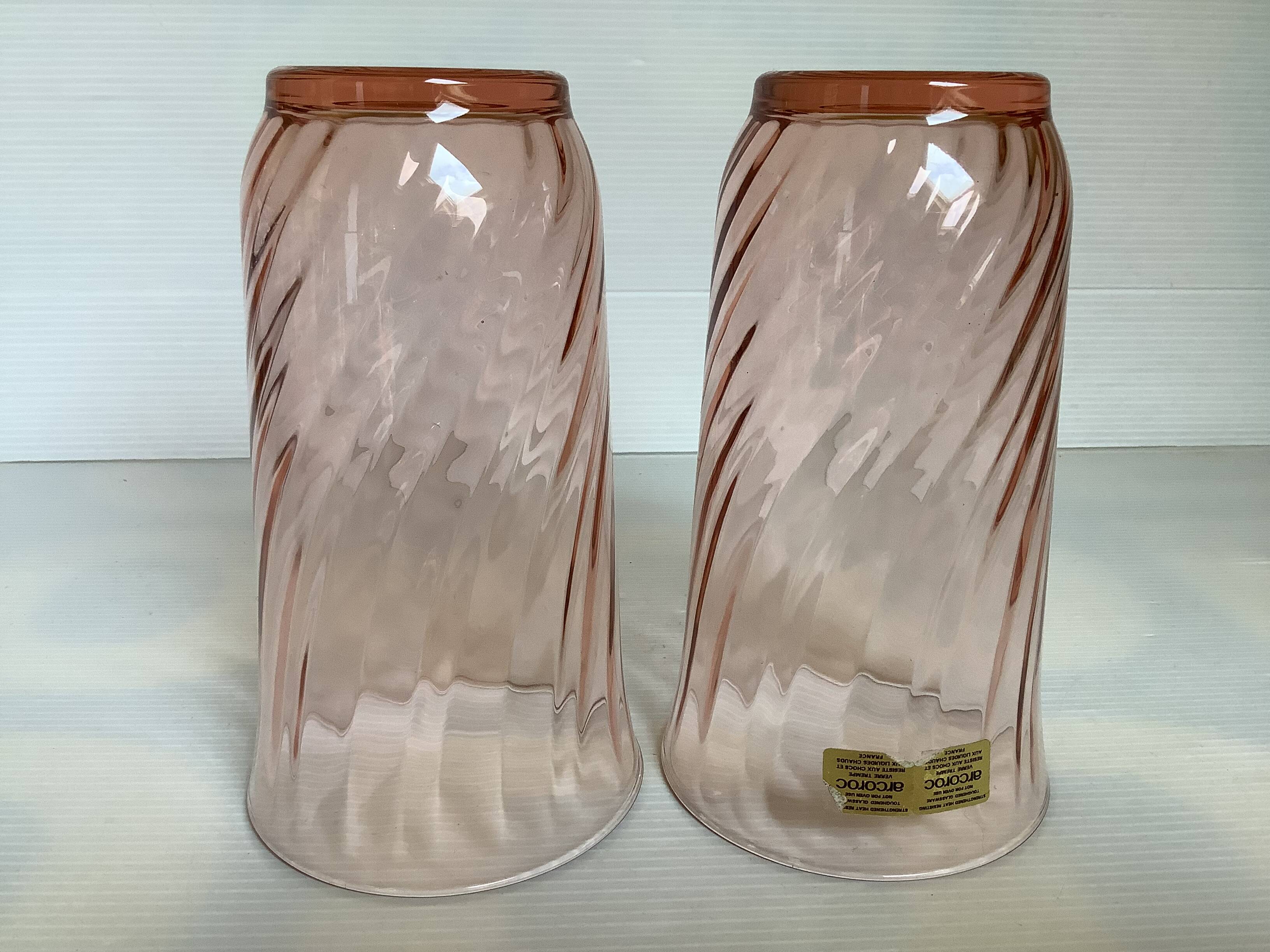 Pair of Arcoroc Rosaline vases