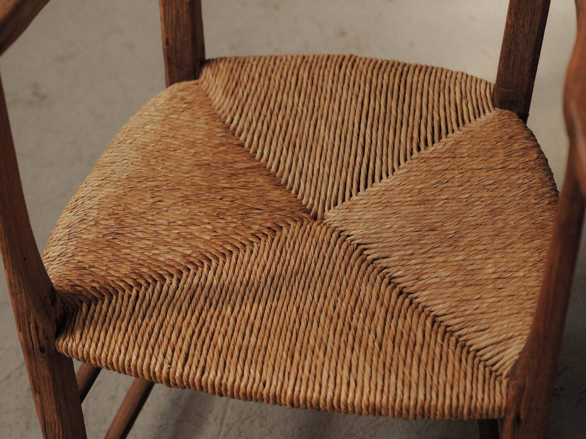 Wood and straw armchair, Popular Art, Auvergne, around 1900