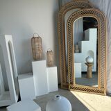 Rattan foot mirror with braces H:2m