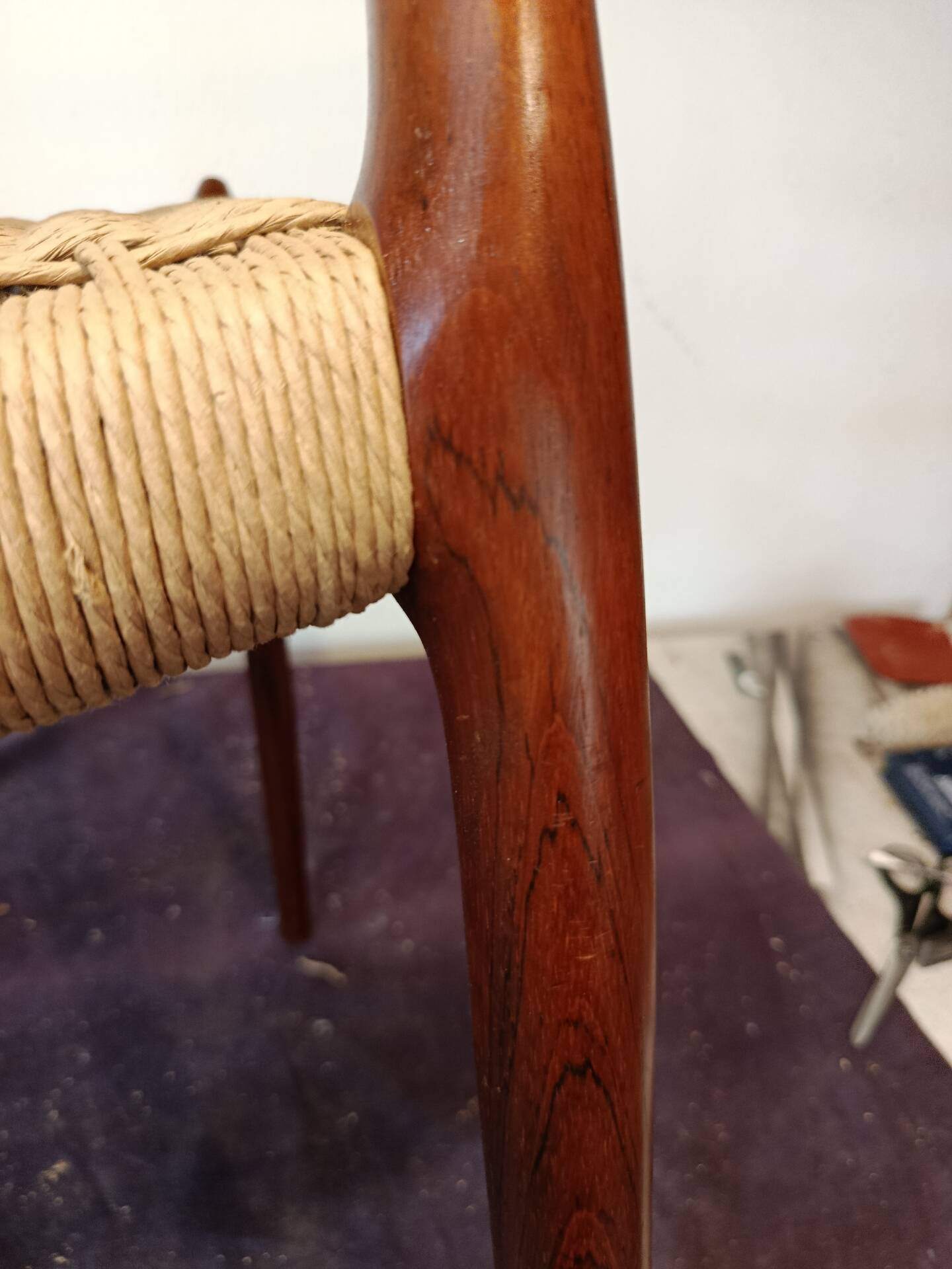 Chaises no78 palissandre/ corde Niels Otto Moller